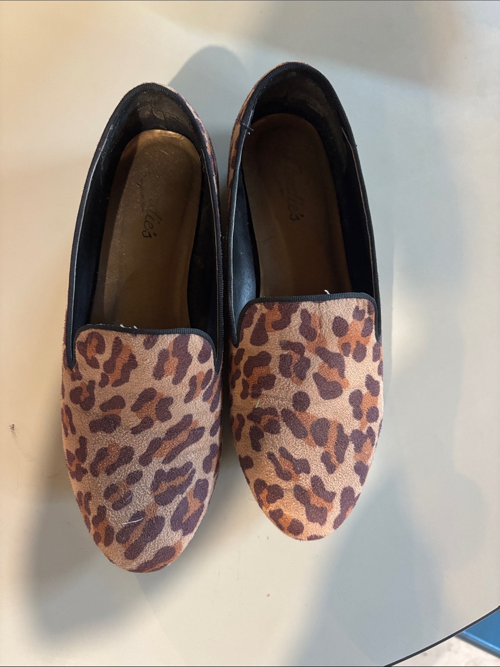 Loeffler Randall Leopard Print Slip-On Loafers in Brown and Tan